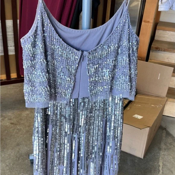 Aidan Mattox Silver Sequin Mini Dress - Picture 12 of 15